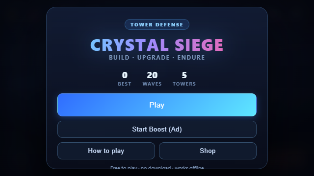Crystal Siege gameplay