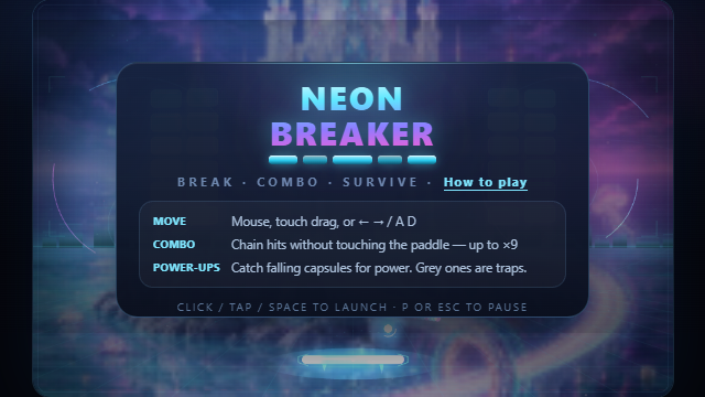 Neon Breaker gameplay