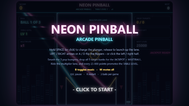 Neon Pinball gameplay